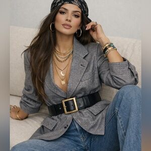 Oscar de la Renta Silk / Wool Gray Men’s Blazer